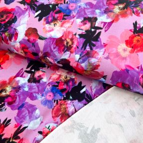 Dzianina dresowa Wild rose lavender digital print