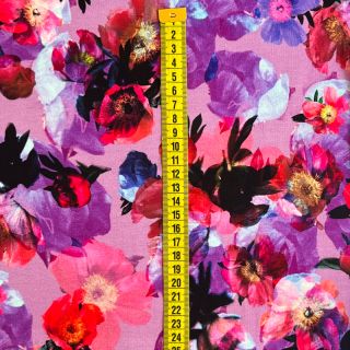 Dzianina dresowa Wild rose lavender digital print