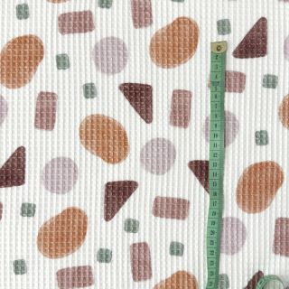 Tkanina waflowa Shapes pink digital print