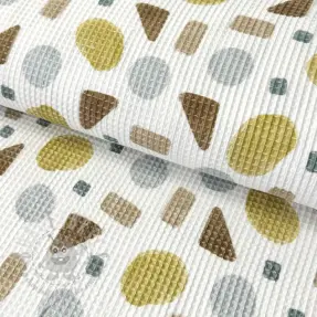 Wafel bawełniany Shapes yellow digital print