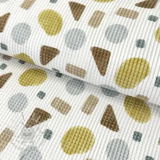 Wafel bawełniany Shapes yellow digital print