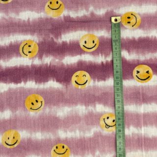 Muślin podwójny Happy faces blush digital print