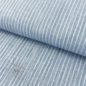 Muślin double gauze YARN DYED Stripes light blue
