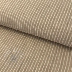 Muślin double gauze YARN DYED Stripes taupe