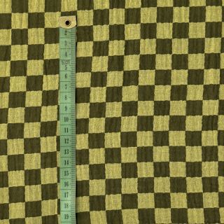 Muślin podwójny DOUBLE SIDED Full check green