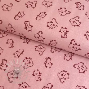 Bawełniana tkanina FLANNEL Cats old rose
