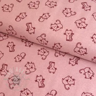 Bawełniana tkanina FLANNEL Cats old rose
