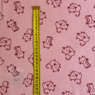 Bawełniana tkanina FLANNEL Cats old rose