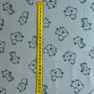 Tkanina bawełniana FLANNEL Cats mint