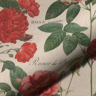 Tkanina dekoracyjna Linenlook premium Vintage Rose Garden digital print