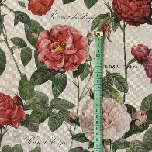 Tkanina dekoracyjna Linenlook premium Vintage Rose Garden digital print