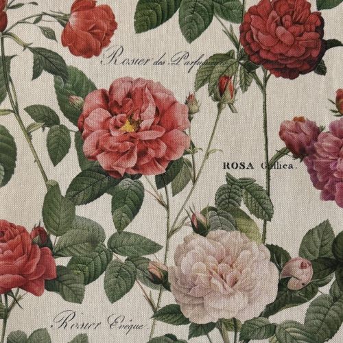 Tkanina dekoracyjna Linenlook premium Vintage Rose Garden digital print