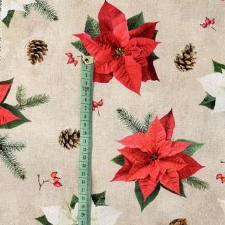 Tkanina dekoracyjna Classic Poinsettia Flower digital print