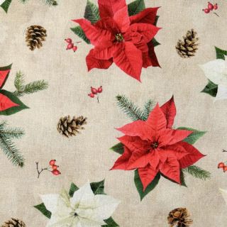Tkanina dekoracyjna Classic Poinsettia Flower digital print