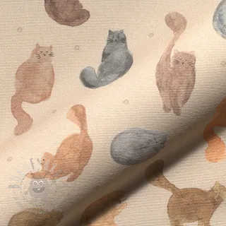 Tkanina dekoracyjna Cat Furry Friend digital print