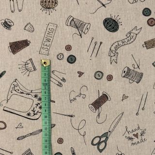 Tkanina dekoracyjna Linenlook Sewing Doodle Craft