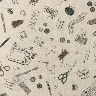 Tkanina dekoracyjna Linenlook Sewing Doodle Craft