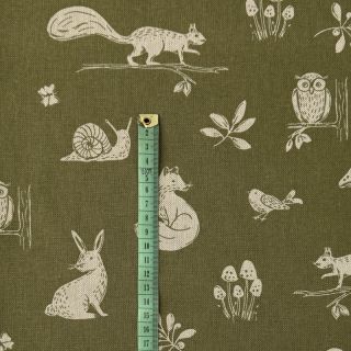 Tkanina dekoracyjna Linenlook Forest Animal Scene
