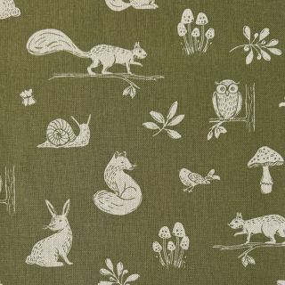 Tkanina dekoracyjna Linenlook Forest Animal Scene