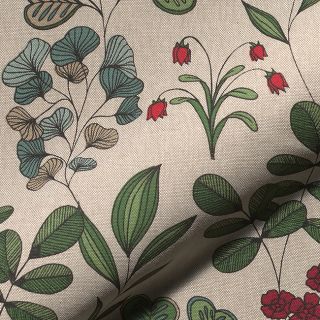 Tkanina dekoracyjna Linenlook Hand Drawn Foliage