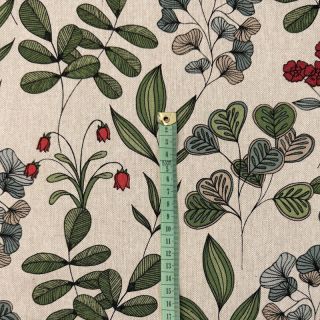 Tkanina dekoracyjna Linenlook Hand Drawn Foliage