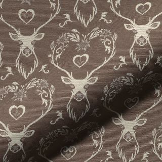 Tkanina dekoracyjna jacquard DOUBLE FACE Landhaus Deer Heart taupe