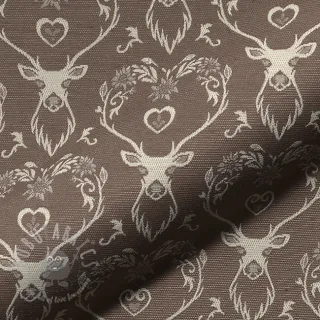 Tkanina dekoracyjna jacquard DOUBLE FACE Landhaus Deer Heart taupe