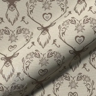 Tkanina dekoracyjna jacquard DOUBLE FACE Landhaus Deer Heart taupe