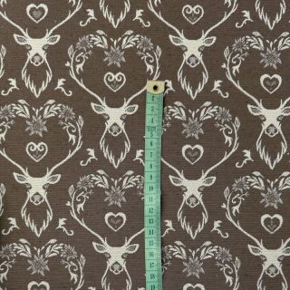 Tkanina dekoracyjna jacquard DOUBLE FACE Landhaus Deer Heart taupe