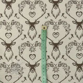 Tkanina dekoracyjna jacquard DOUBLE FACE Landhaus Deer Heart taupe