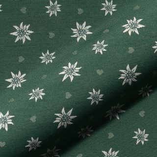 Tkanina dekoracyjna jacquard DOUBLE FACE Landhaus Edelweiss forest green