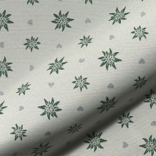 Tkanina dekoracyjna jacquard DOUBLE FACE Landhaus Edelweiss forest green