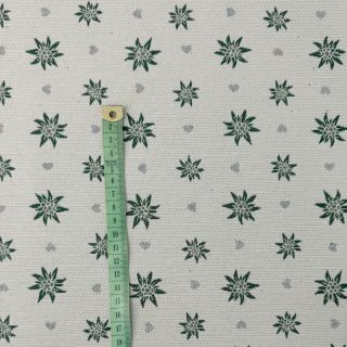 Tkanina dekoracyjna jacquard DOUBLE FACE Landhaus Edelweiss forest green
