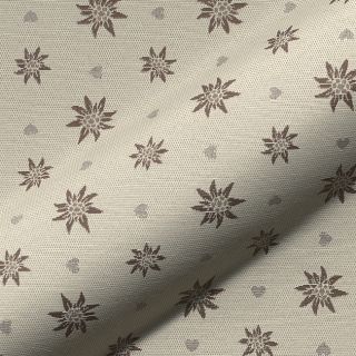 Tkanina dekoracyjna jacquard DOUBLE FACE Landhaus Edelweiss taupe
