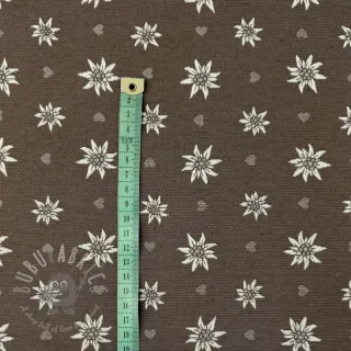 Tkanina dekoracyjna jacquard DOUBLE FACE Landhaus Edelweiss taupe