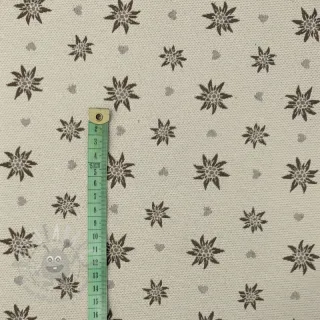 Tkanina dekoracyjna jacquard DOUBLE FACE Landhaus Edelweiss taupe