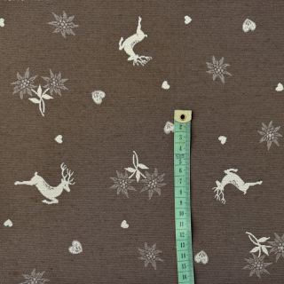 Tkanina dekoracyjna żakardowa DOUBLE FACE Landhaus Mixed Icon taupe