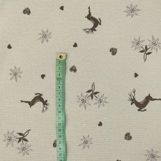 Tkanina dekoracyjna jacquard DOUBLE FACE Landhaus Mixed Icon taupe