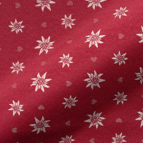 Tkanina dekoracyjna żakardowa DOUBLE FACE Landhaus Edelweiss dark red