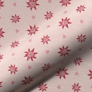 Tkanina dekoracyjna żakardowa DOUBLE FACE Landhaus Edelweiss dark red