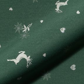 Tkanina dekoracyjna żakardowa DOUBLE FACE Landhaus Mixed Icon forest green