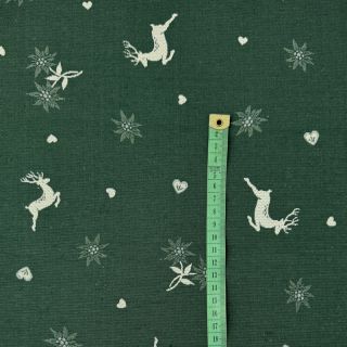 Tkanina dekoracyjna żakardowa DOUBLE FACE Landhaus Mixed Icon forest green