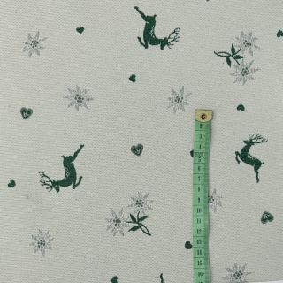 Tkanina dekoracyjna jacquard DOUBLE FACE Landhaus Mixed Icon forest green
