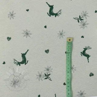 Tkanina dekoracyjna jacquard DOUBLE FACE Landhaus Mixed Icon forest green