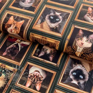 Tkanina dekoracyjna Cats Golden Age digital print