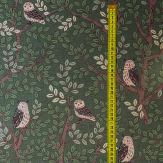 Tkanina dekoracyjna premium Forest Wood Owl