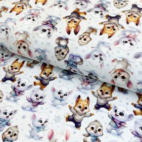 Dzianina Snow animals design C digital print