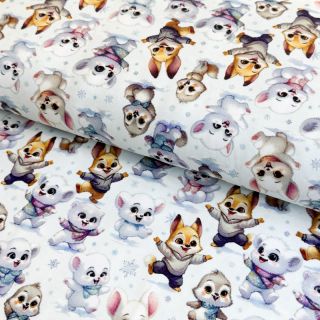 Dzianina Snow animals design C digital print