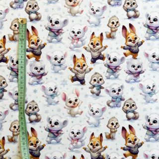 Dzianina Snow animals design C digital print