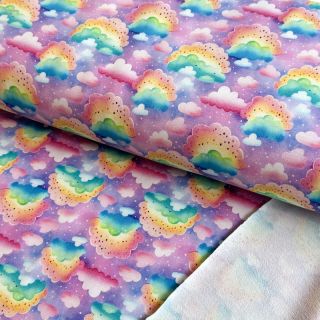 Dzianina dresowa Rainbow Clouds digital print